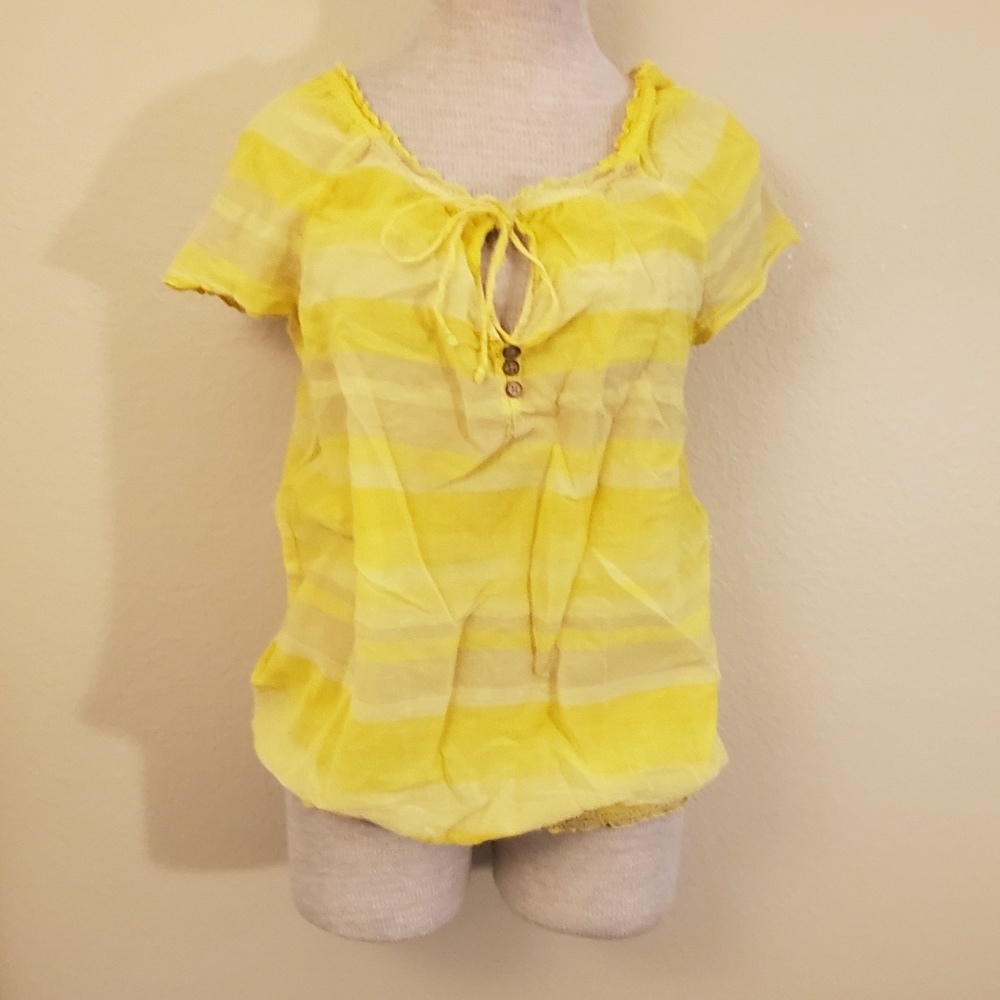 Yellow striped blouse